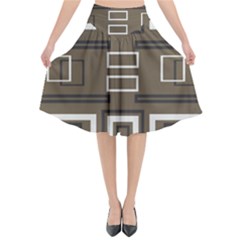 Abstract Pattern Geometric Backgrounds   Flared Midi Skirt by Eskimos