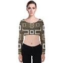 Abstract pattern geometric backgrounds   Velvet Long Sleeve Crop Top View1