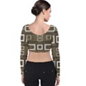 Abstract pattern geometric backgrounds   Velvet Long Sleeve Crop Top View2