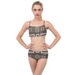 Abstract Pattern Geometric Backgrounds   Layered Top Bikini Set by Eskimos