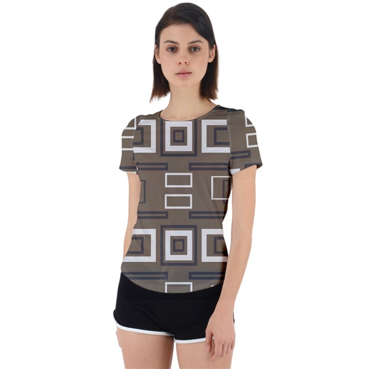 Abstract pattern geometric backgrounds   Back Cut Out Sport Tee