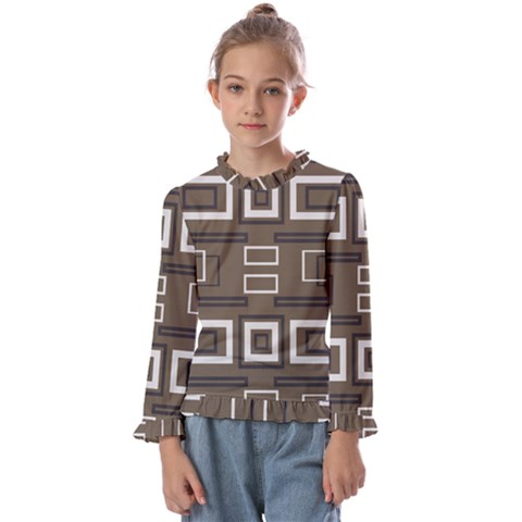 Abstract Pattern Geometric Backgrounds   Kids  Frill Detail Tee by Eskimos