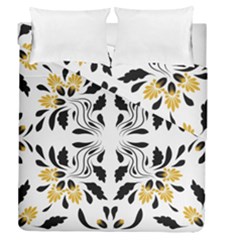 Folk Flowers Print Floral Pattern Ethnic Art Duvet Cover Double Side (queen Size) by Eskimos