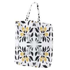 Folk Flowers Print Floral Pattern Ethnic Art Giant Grocery Tote by Eskimos