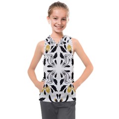 Folk Flowers Print Floral Pattern Ethnic Art Kids  Sleeveless Hoodie by Eskimos