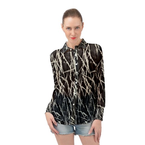 Abstract Light Games 9 Kiran Fa457 Long Sleeve Chiffon Shirt by DimitriosArt