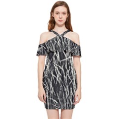 Abstract Light Games 9 Kiran Fa457 Shoulder Frill Bodycon Summer Dress by DimitriosArt