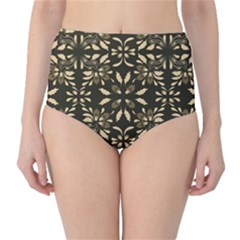 Folk Flowers Print Floral Pattern Ethnic Art Classic High-waist Bikini Bottoms by Eskimos