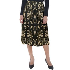 Folk Flowers Print Floral Pattern Ethnic Art Classic Velour Midi Skirt  by Eskimos