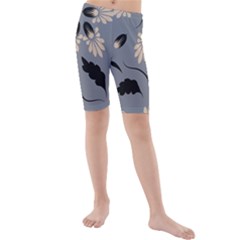 Folk Flowers Print Floral Pattern Ethnic Art Kids  Mid Length Swim Shorts by Eskimos