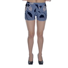 Folk Flowers Print Floral Pattern Ethnic Art Skinny Shorts by Eskimos