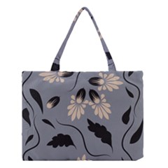 Folk Flowers Print Floral Pattern Ethnic Art Medium Tote Bag by Eskimos