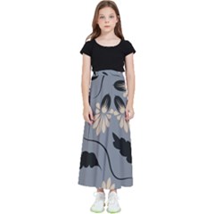 Folk Flowers Print Floral Pattern Ethnic Art Kids  Flared Maxi Skirt by Eskimos