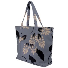 Folk Flowers Print Floral Pattern Ethnic Art Zip Up Canvas Bag by Eskimos