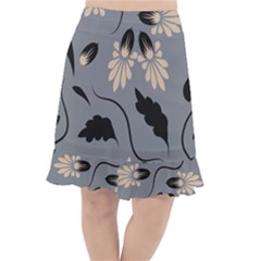 Folk Flowers Print Floral Pattern Ethnic Art Fishtail Chiffon Skirt by Eskimos