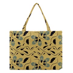 Folk Flowers Print Floral Pattern Ethnic Art Medium Tote Bag by Eskimos