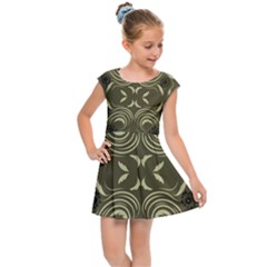 Folk Flowers Print Floral Pattern Ethnic Art Kids  Cap Sleeve Dress by Eskimos