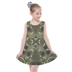 Folk Flowers Print Floral Pattern Ethnic Art Kids  Summer Dress by Eskimos