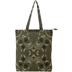 Folk Flowers Print Floral Pattern Ethnic Art Double Zip Up Tote Bag by Eskimos