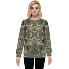 Folk Flowers Print Floral Pattern Ethnic Art Hidden Pocket Sweatshirt by Eskimos