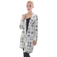 Folk Flowers Print Floral Pattern Ethnic Art Hooded Pocket Cardigan by Eskimos