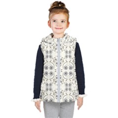 Folk Flowers Print Floral Pattern Ethnic Art Kids  Hooded Puffer Vest by Eskimos