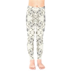 Folk Flowers Print Floral Pattern Ethnic Art Kids  Leggings by Eskimos