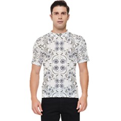 Folk Flowers Print Floral Pattern Ethnic Art Men s Short Sleeve Rash Guard