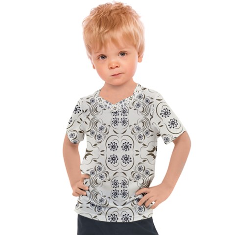 Folk Flowers Print Floral Pattern Ethnic Art Kids  Sports Tee by Eskimos