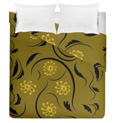 Folk Flowers Print Floral Pattern Ethnic Art Duvet Cover Double Side (queen Size) by Eskimos