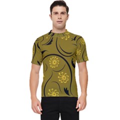 Folk Flowers Print Floral Pattern Ethnic Art Men s Short Sleeve Rash Guard by Eskimos