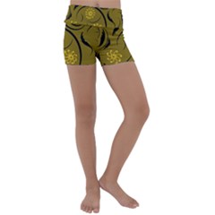 Folk Flowers Print Floral Pattern Ethnic Art Kids  Lightweight Velour Yoga Shorts by Eskimos