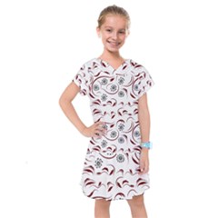 Folk Flowers Print Floral Pattern Ethnic Art Kids  Drop Waist Dress by Eskimos