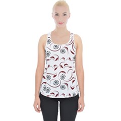 Folk Flowers Print Floral Pattern Ethnic Art Piece Up Tank Top by Eskimos