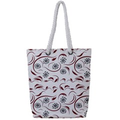 Folk Flowers Print Floral Pattern Ethnic Art Full Print Rope Handle Tote (small) by Eskimos