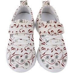 Folk Flowers Print Floral Pattern Ethnic Art Kids  Velcro Strap Shoes by Eskimos