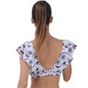 Folk flowers print Floral pattern Ethnic art Plunge Frill Sleeve Bikini Top View2