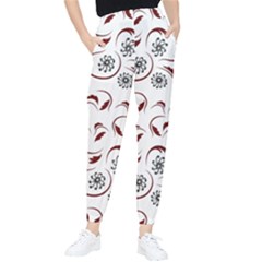 Folk Flowers Print Floral Pattern Ethnic Art Tapered Pants