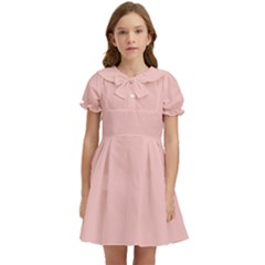 Gossamer Pink Kids  Bow Tie Puff Sleeve Dress