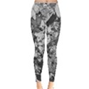 Black And White Debris Texture Print Leggings  View1