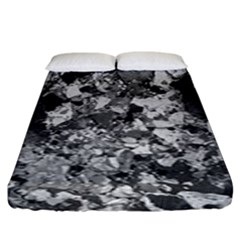 Black And White Debris Texture Print Fitted Sheet (king Size) by dflcprintsclothing