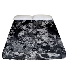 Black And White Debris Texture Print Fitted Sheet (california King Size) by dflcprintsclothing