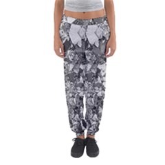 Black And White Debris Texture Print Women s Jogger Sweatpants