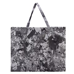 Black And White Debris Texture Print Zipper Large Tote Bag by dflcprintsclothing