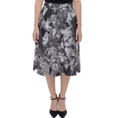 Black And White Debris Texture Print Classic Midi Skirt by dflcprintsclothing