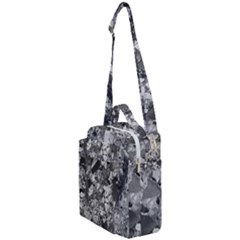 Black And White Debris Texture Print Crossbody Day Bag