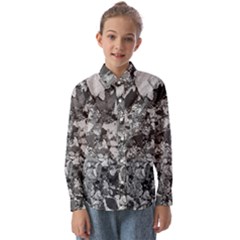 Black And White Debris Texture Print Kids  Long Sleeve Shirt