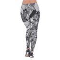 Black And White Debris Texture Print Velvet Leggings View2