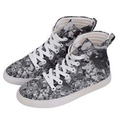 Black And White Debris Texture Print Men s Hi-top Skate Sneakers