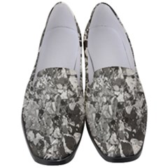 Black And White Debris Texture Print Women s Classic Loafer Heels